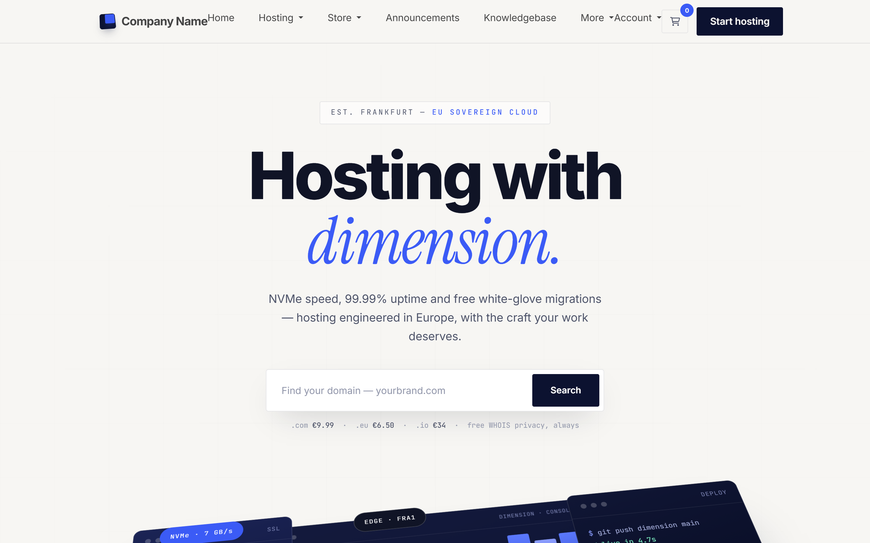 Dimension — WHMCS Theme